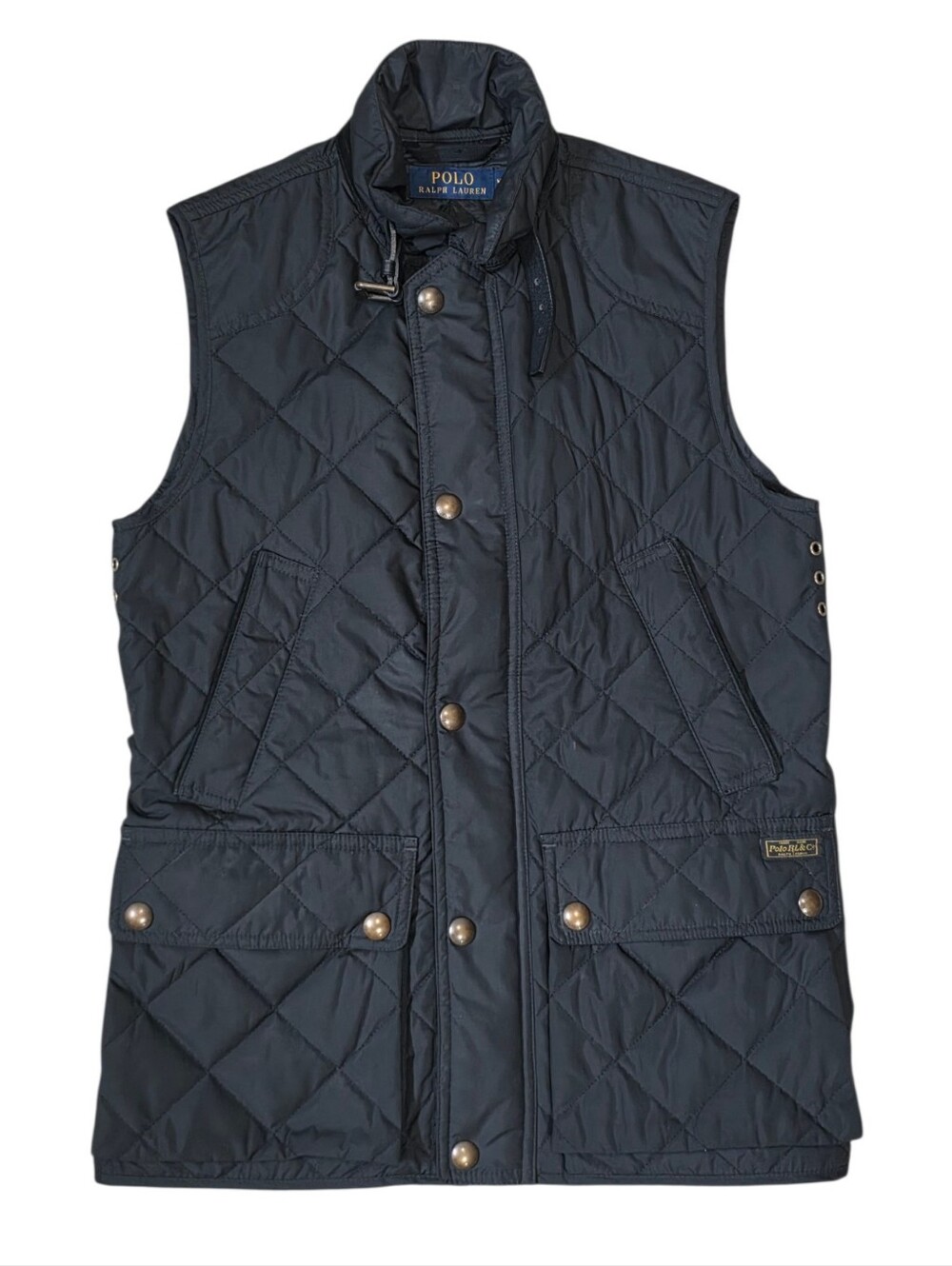 Polo Ralph Lauren Black quilted vest with diamond stitching Size XS